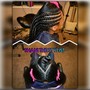 Butterfly designed cornrows w/ long braids