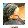 Box Braids cut on 1side shoulder length