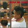 Flat twist updo with individuals twist with extension