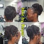 Bantu knots with added hair