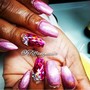 Pink and white ombre fullset