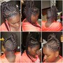 Feed in cornrows with box braids