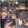 2 feed in braids with curly ponytails