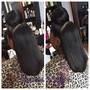 Half up /half down /Basic Ponytail with half weave in back