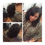 Virgin Relaxer, cut, rinse, blow curl