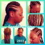 Loc Style (Pin up) or 5/6 Braids to back