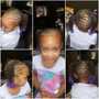 Kids cornrow simple with weave