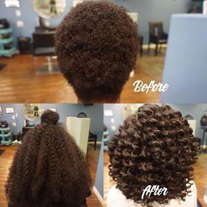 texturized hair before and after