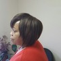 Shampoo cut. Wrap and style short hair