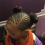 Small braided feedin ponytail/ bun