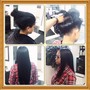 Frontal ponytail front and back