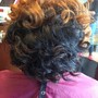 Short hair Silk Press and Curl