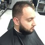 Bald with beard trim