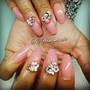 Pink and white ombre fullset