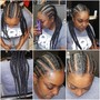 Feed in cornrows with box braids