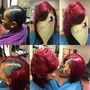 Braided Mohawk w/Curly Weave