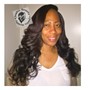 Braidless sewin (micro beads) with shampoo /condition press flat iron and style