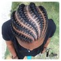 Cornrows med size 6-10 braids