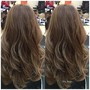 Root permanent color with blow dry