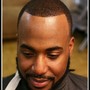 Men's haircut, razor line w/hair fi