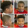 Men's haircut, razor line w/hair fi