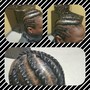 Partical kinky twist w/scalp braids