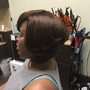 Shampoo and style on short hair