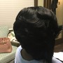 Quick weave hair up/hair down