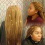 Straight back cornrows w/ natural hair