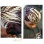 Permanent color (dye) relax hair