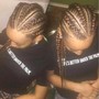 1 layer feed in braids w/ knotless (Fulani/tribal)