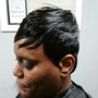 Relaxer  cut n color Short styles