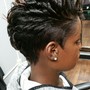 Relaxer  cut n color Short styles