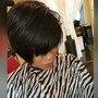 Silk Press (Short Hair Cut) Pixe -Ear Length