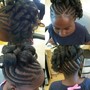 Cornrow braid up-do