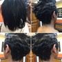 Shampoo and flat iron (natural hair)