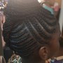 Cornrows natural hair with design