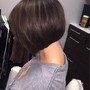 Silky straight press short hair