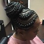 Goddess braids with bun