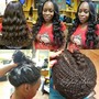 Braided updo w/ sew in the back