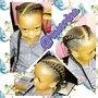 Kids cornrows with weave