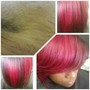 Permanent color (dye) relax hair