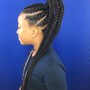 Sleek Ponytail w/Goddess Braids in Front