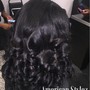 Weave Curls/Flat iron