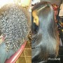 Thick Hair Silk Press with Body Curls