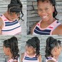 Braid on side with curly hair