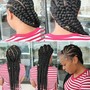 Braid on side with curly hair