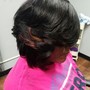 Relaxer  cut n color Short styles