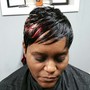 Relaxer  cut n color Short styles