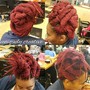 Mohawk with Crochet Hair in Middle